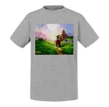 T-Shirt Enfant Zelda Plaine Hyrule A Cheval Jeux Video