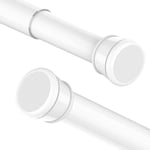 Tension Rods for Curtains Adjustable Curtain Poles No Drilling White Curtain Rods Anti-Slip Shower Poles Extendable Clothes Rail for Windows,Shower,Wardrobe(67-85cm/2pcs)