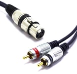 Câble Xlr Femelle Vers 2X Rca 3M Adaptateur Prise 3 Broches Connecteur Xlr Vers 2 Rca Mâle Audio Câble De Connexion Microphone[YIN142720]