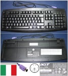 Clavier/Keyboard Qwerty Italien / Italian Pour SK-1688 SK1688, KB.6880B.056, KB6880B056, Port connecteur/ connector PS2, Noir / Black, EAN: 4054318239177