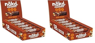 Nakd Cocoa Orange Natural Fruit & Nut Bars - Vegan - Healthy Snack - Gluten Free - 35g x 18 bars (Pack of 2)