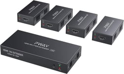 Pw-Hts0104(Poc)1X4 Hdmi Extender Splitter Ultra Hd 1080P Sur Cable Support Edid Jusqu'A 50M/165Ft Cat6 Telecommande¿1 In 4 Out¿