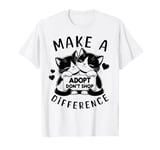 Rescue Cats Make A Difference Adopt Don't Shop Cat Lover T-Shirt