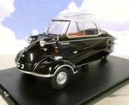 OXFORD DIECAST 1/18 MESSERSCHMITT KR200 BUBBLE CAR BLACK/RED INTERIOR 18MBC007