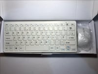 White Wireless Small Keyboard & Mouse for Samsung UE42F5305 Smart TV