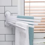 Porte-Serviettes Rotatif Murale avec 5 Bras Orientables de 35 cm - pour Cuisine, Garde-Robe et Salle de Bain,,1 pièce,Blanc