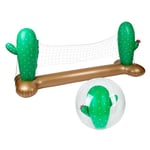 Filet de volley Gonflable et Flottant + Ballon Gonflable pour Piscine & Plage - Pack Sport Cactus