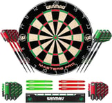 Winmau Darts - Masters Pro Premium Bristle Dartboard Set - Includes Dart Board,