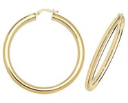 James Moore TH ER1004-40 9k Yellow Gold Hoop Earrings 40 mm Jewellery