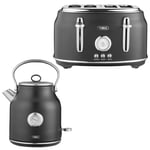 Tower Renaissance Kettle & 4 Slice Toaster Kitchen Set (Black)