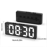 New LED Mirror Table Clock Digital Alarm Snooze Display Time Desktop Electronic