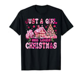 Just A Girl Who Loves Christmas Pink Gingerbread House Decor T-Shirt