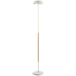 Inspired Mantra Noa Lampadaire 2 Lumières 21W Down 9W Up led 3000K, 3000lm, Gradateur Tactile, Blanc Mat/Hêtre, Garantie 3 ans