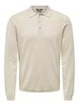 ONLY & SONS Men's Onswyler Life Reg 14 Ls Polo Knit Noos Jumper, Silver Lining, S