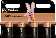 Duracell Plus C LR14-batteri, 4 st.