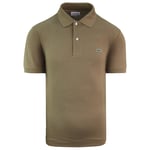 Lacoste Classic Fit Mens Beige Polo Shirt Cotton - Size Medium