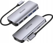 Usb Hub Unitek Unitek Active Usb-C Hub 5Gbps, 2X Hdmi 4K, Kortleser, Rj-45, Pd 100W