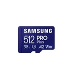 SAMSUNG 512G MICRO SD PRO PLUS MINNESKORT med 4K Class 10 SD-adapter MB-MD512SA/EU