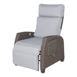 Grand Patio fauteuil relax inclinable en rotin PE, avec table basculante et coussin, cadre en aluminium, fauteuil de détente pour intérieur,