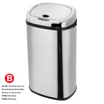 42L Square Stainless Steel Touchless Automatic Sensor Waste Bin Dustbin