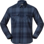 Bergans Men's Nordmarka Flannel Shirt Granite Blue/navy Blue Check, XXL