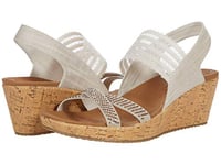 Skechers Women's Beverlee-Fancy Sips Wedge Sandal, Natural, 5.5 UK