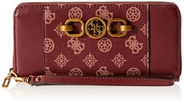 GUESS Noelle Grand Portefeuille zippé pour Femme, Merlot Multi, Taille Unique