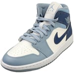 Nike Air Jordan 1 Mid Womens Fashion Trainers in Sail Blue - 6.5 UK