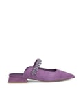 Alma En Pena Chaussures plates avec bande de pierre. V240366 Suede Violet, violet, 39 EU