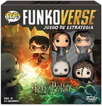 Funko Games Harry Potter Funkoverse Board Game 4 Character Base Set - Spanish Version - Harry, Hermione, Bellatrix LeStrange, Lord Voldemort - 3'' (7.6 Cm) POP! - Light Strategy Board Game (Ages 10+)