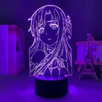 (C)Akryyli LED-valo Anime Sword Art Online Asuna Figuuri makuuhuoneen sisustukseen Yövalo syntymäpäivälahjahuoneen LED 3D-lamppu Manga Sao (väri: C)