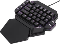 Clavier de Jeu ¿¿ Une Main, Clavier M¿¿canique RVB sans Fil avec Repose-Poignet, 6 Touches Programmables, Mini Demi-Clavier Portable 35 Touches pour PC Gamer