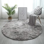 Soft Area Matta Fluffig Rund Matta Shaggy Circular Matta För Sovrum Vardagsrum Heminredning Light Grey 120cm