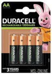 4|Duracell AA 1300 mAh PRE STAY CHARGE Rechargeable Batteries NiMH HR6,1.2V