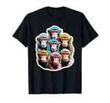 Pop Art Monkeys - Colorful Monkey Heads T-Shirt