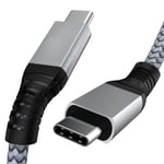 USB C-kabel, 240 W USB 3.2-kabel USB-C hane-kabel 20 Gbps, nylon typ C laddningskabel, kompatibel med MacBook Pro 16" Flerfärgad 2 m