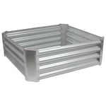 90cm x 90cm Square Galvanised Steel Raised Garden Bed - By Harbour Housewares - Silver