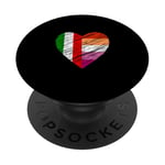 Drapeau LGBTQ Italie Lesbienne Pride Cœur Amour LGBTQIA PopSockets PopGrip Adhésif