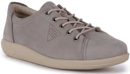 Ecco Soft 2.0 Stylish Fibre System Nubuck Womens Walking Shoe Grey UK 5 - 11