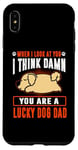 Coque pour iPhone XS Max Golden Retriever You Are A Lucky Dog Dad Funny Puppy Dogs