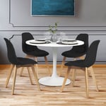 Idmarket - Lot de 4 chaises scandinaves gaby noires en tissu pour salle à manger