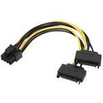 PCIE Power Cable Easy Use 15pin To 8pin 20cm Length GPU Power Adapter