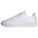 adidas Homme Advantage Base Court Lifestyle Shoes Sneakers, Blanc(FTWR White/FTWR White/Pulse Lime), 46 EU