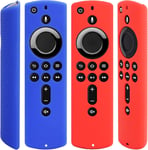 [2 Pack] Silicone Cover Case For Fire Tv Stick 4K/Fire Tv¿3Rd Gen) Compatible With All-New 2Nd Gen Alexa Voice Remote Control¿Red And Blue)