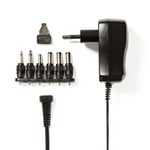 Nedis Universal nätadapter | 7.2 W | 3 - 12 V DC | 1.80 m | 1.0 A A | 6 plug(s) | Svart