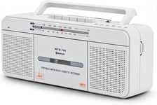 Lecteur Cassette RéTro Portable avec Radio AM/FM,Bluetooth,Microphone IntéGré,Lecture Enregistrement USB,Enregistrement De Bande Sonore,Prise Casque,Lecteur Cassette AC/DC(Q789)