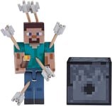 Minecraft 19971 3 Inch Action Figure-Steve with Arrows, Multi