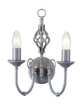 2 Way Classic Matt Grey Knot Twist Wall Light Chandelier - LED Compatible