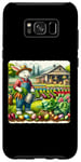 Coque pour Galaxy S8+ Lapin de Pâques rétro avec inscription « Tending A Colorful Garden »