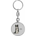 Toff London Black White Border Collie Dog Keyring TLK-22-VAR